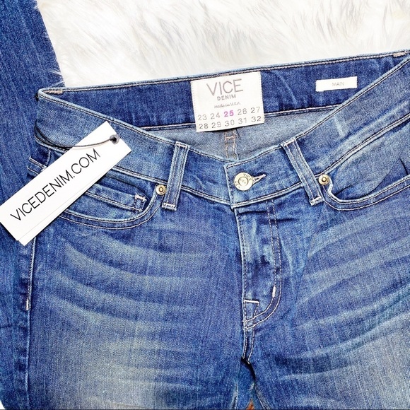 NWT VICE DENIM “Main” Stretchy Skinny Jeans, Size 25 - Picture 10 of 12